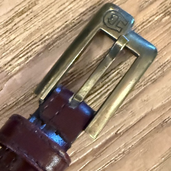 Etienne Aigner Dark Brown Leather Belt equestrian - Picture 3 of 8